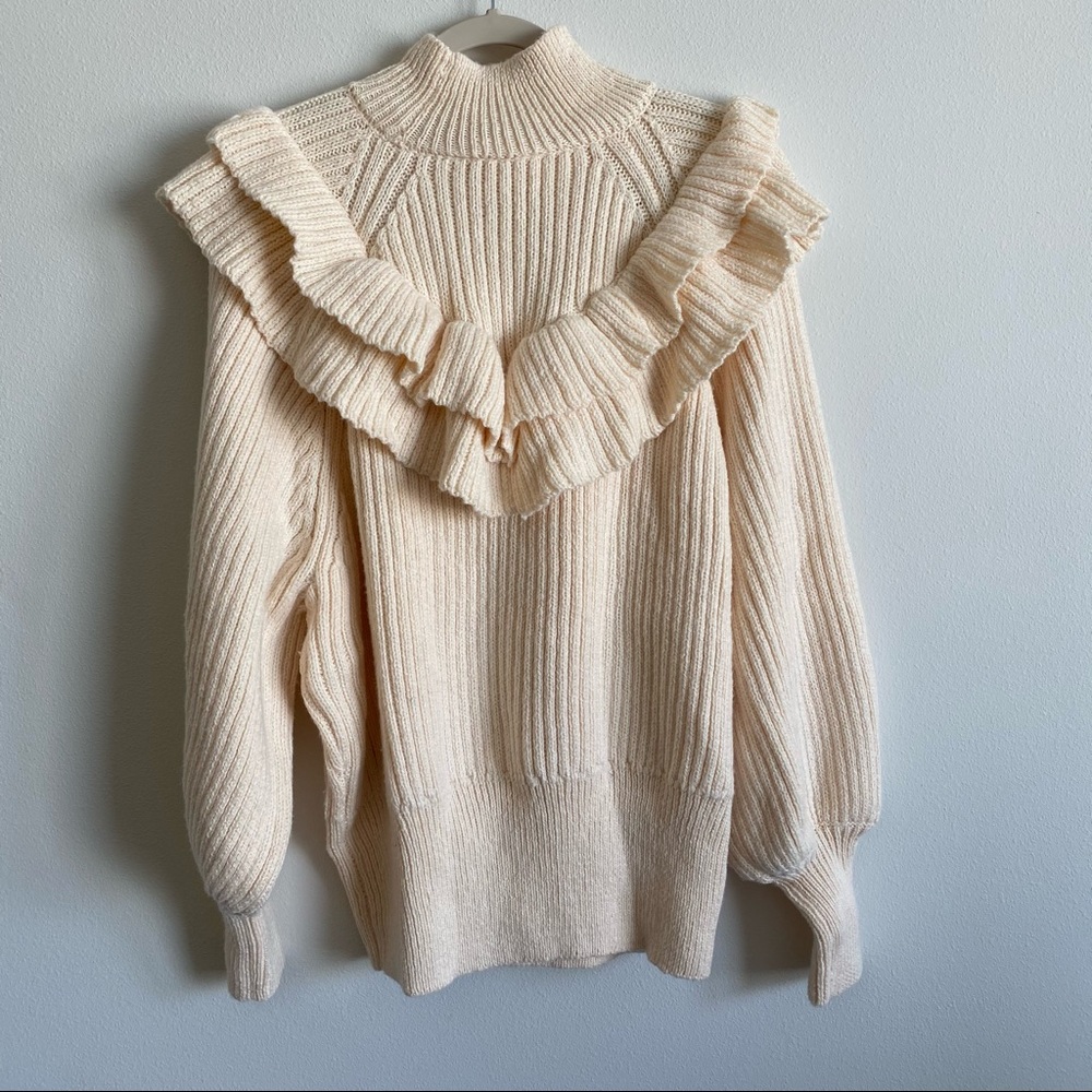 H&M Flounced Rib Knit Ruffle Sweater - Picture 7 of 10